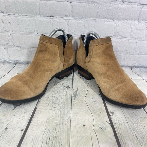 Sorel Ankle Booties Women Size 10 Lolla Brown Suede Leather Waterproof Cut Out - Picture 4 of 13
